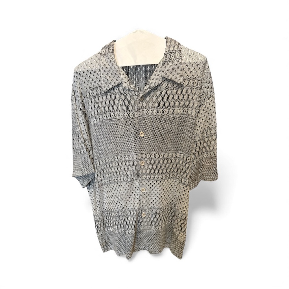 MALTOS vintage extra large Men's Gray Patterned button front Shirt